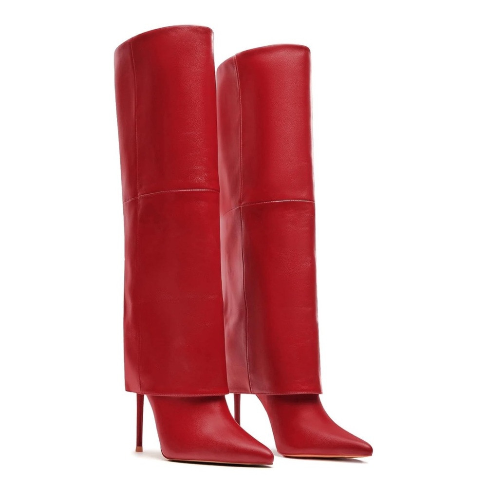 Fold Over Knee High Boots